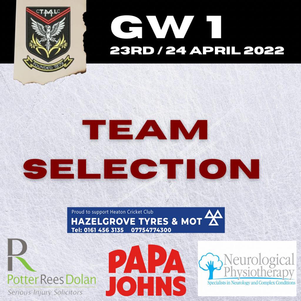 Team Selection Weekend 23rd  April Game Week 1 